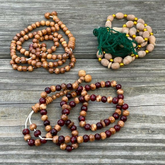 Accessories - Lot of 3 Tasbeeh Prayer Beads Real Wood Handmade Religious Muslim Pray Beads